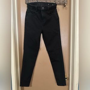 American Eagle curvy hi-rise jeggings black size 4 short